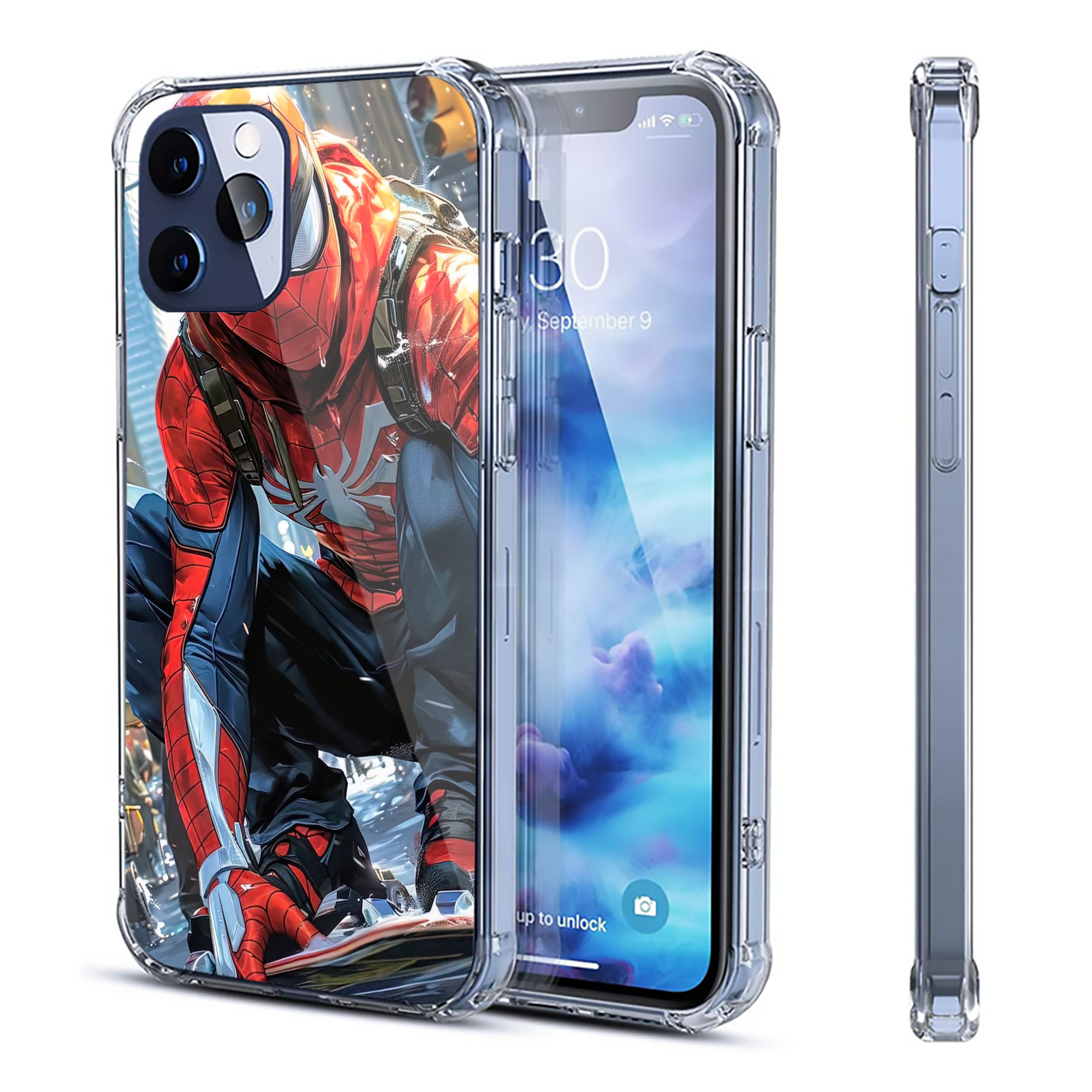 （画像用） Spider Man スパイダーマン 【iPhone 12シリーズ対応】透明スマホケース（クリアソフトケース）